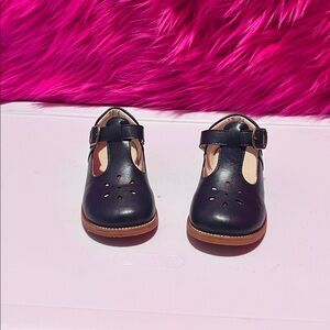 NAVY BLUE LEATHER TODDLER GIRL FELIX & FLORA DRESS SHOES